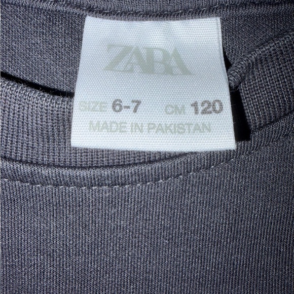 Zara Kids Charcoal Gray Crewneck size 6/7 - Picture 4 of 4